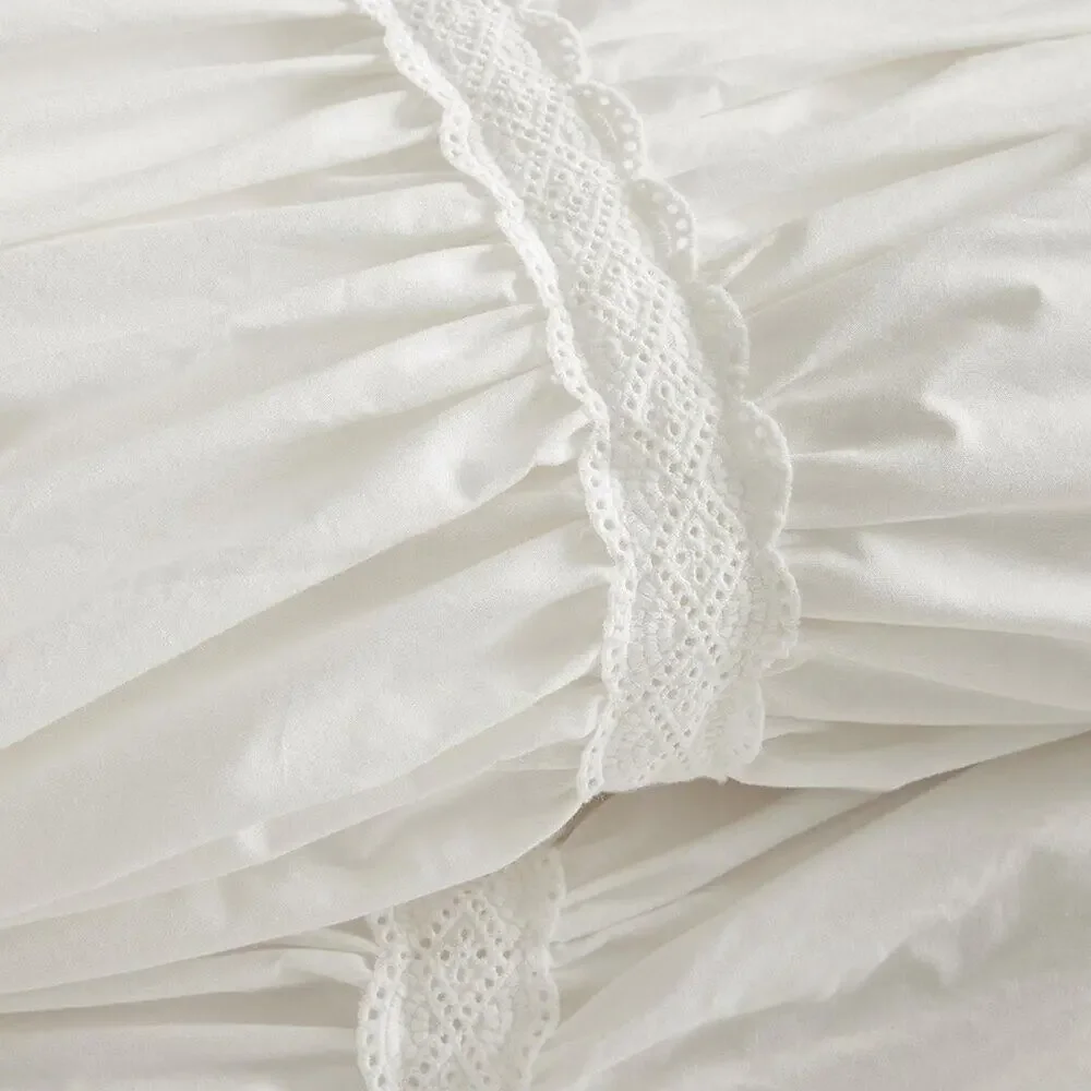LoveShackFancy x Pottery Barn Sweet Bows Duvet Cover King Bedding Ivory Lace NWT